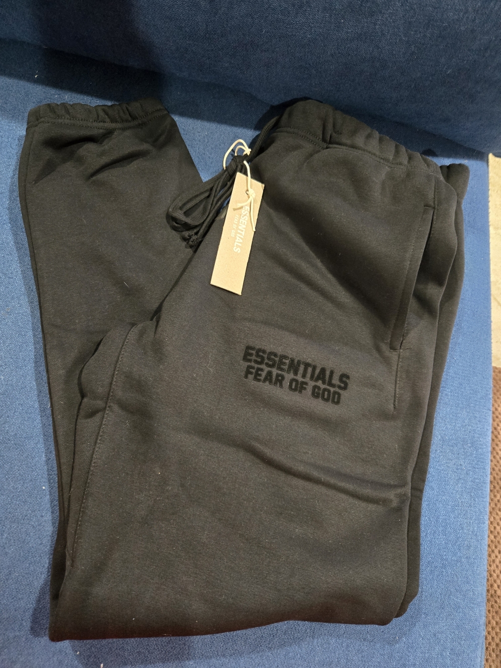 New with Tags, Essentials Fear of God Sweatpants – Jet Black – Size Medium